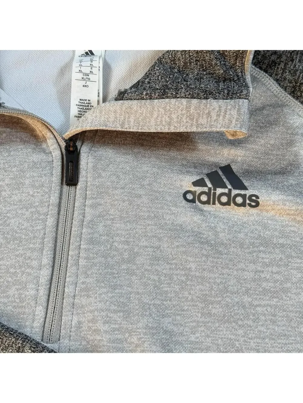 Adidas Climalite 1/4 Zip Pullover Mens XL Gray Athletic Training Top
